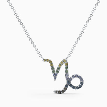 Large Sapphire Capricorn Necklace