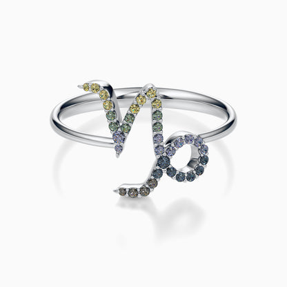 Large Sapphire Capricorn Ring