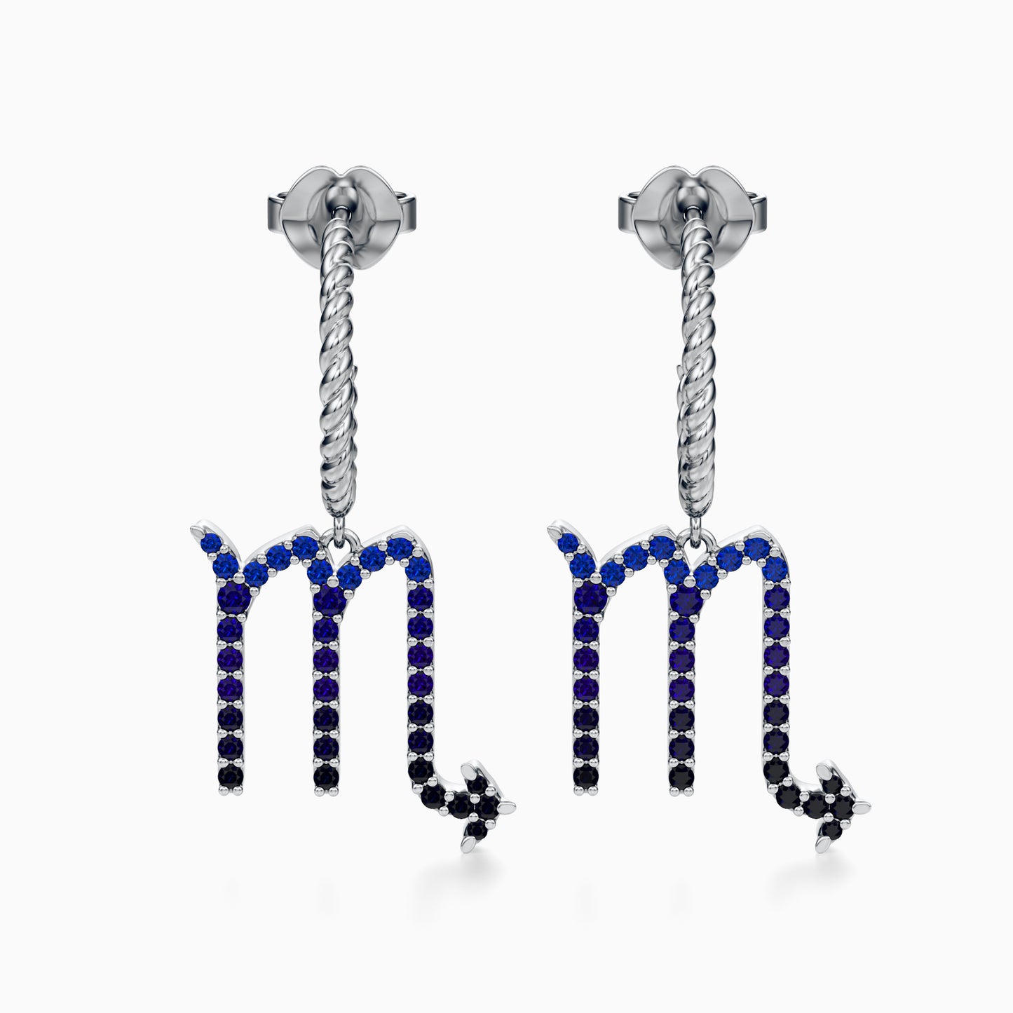 Large Sapphire Scorpio Dangle Earrings