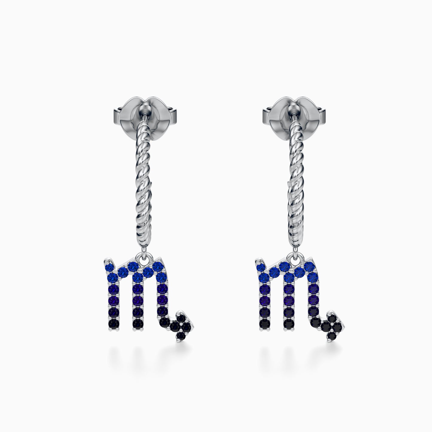 Sapphire Scorpio Dangle Earrings