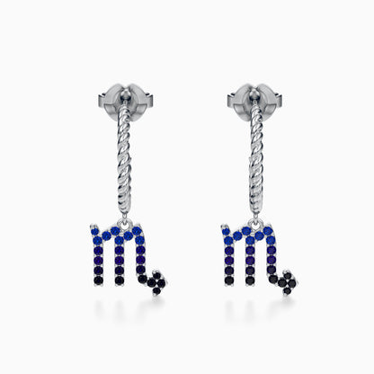 Sapphire Scorpio Dangle Earrings