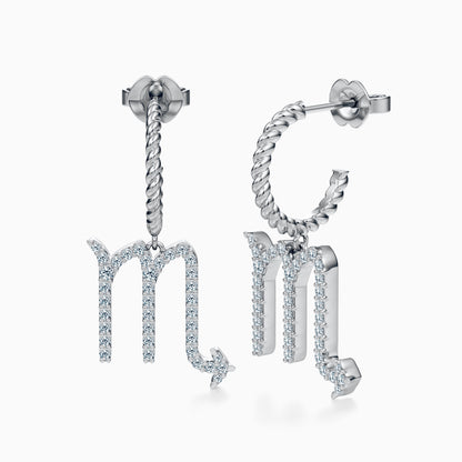 Large Diamond Scorpio Dangle Earrings