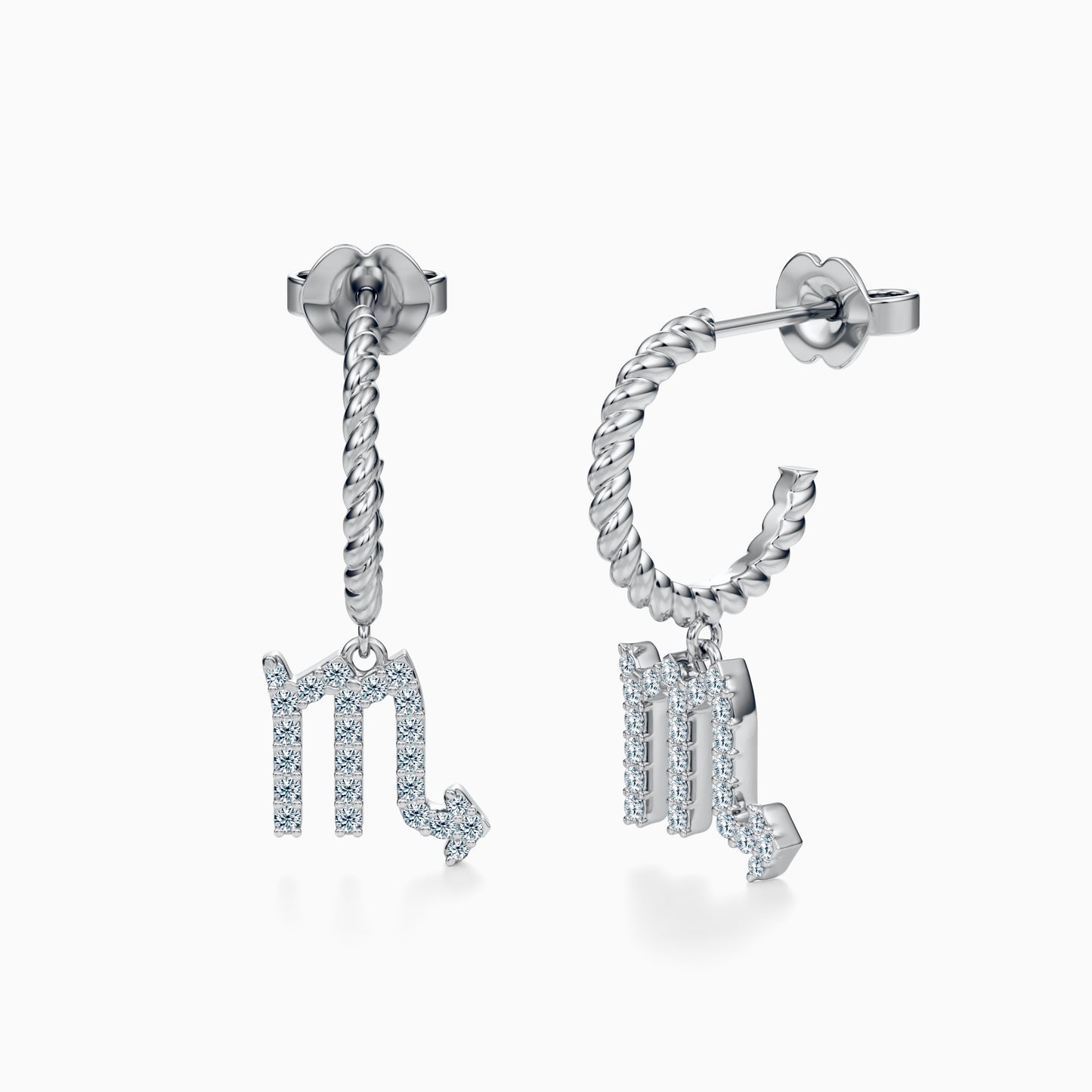 Diamond Scorpio Dangle Earrings