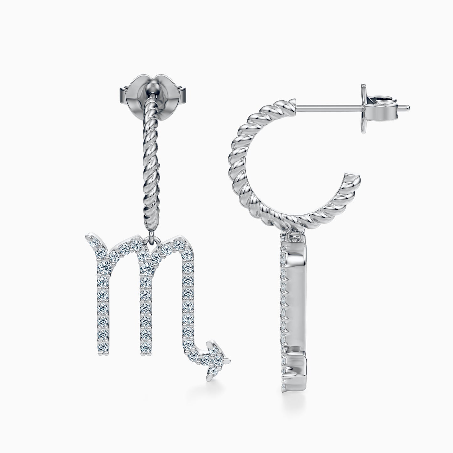 Large Diamond Scorpio Dangle Earrings