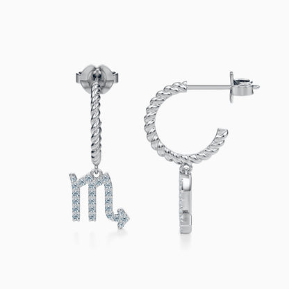 Diamond Scorpio Dangle Earrings