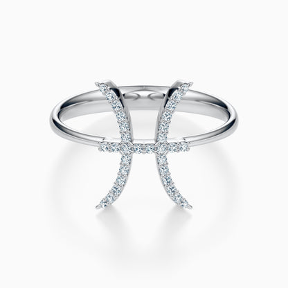 Large Diamond Pisces Ring