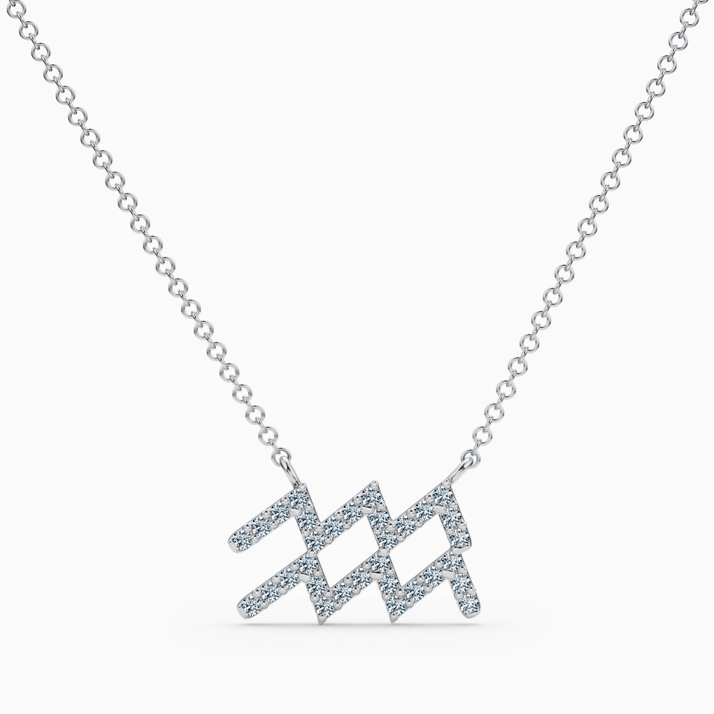 Large Diamond Aquarius Necklace