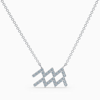 Large Diamond Aquarius Necklace