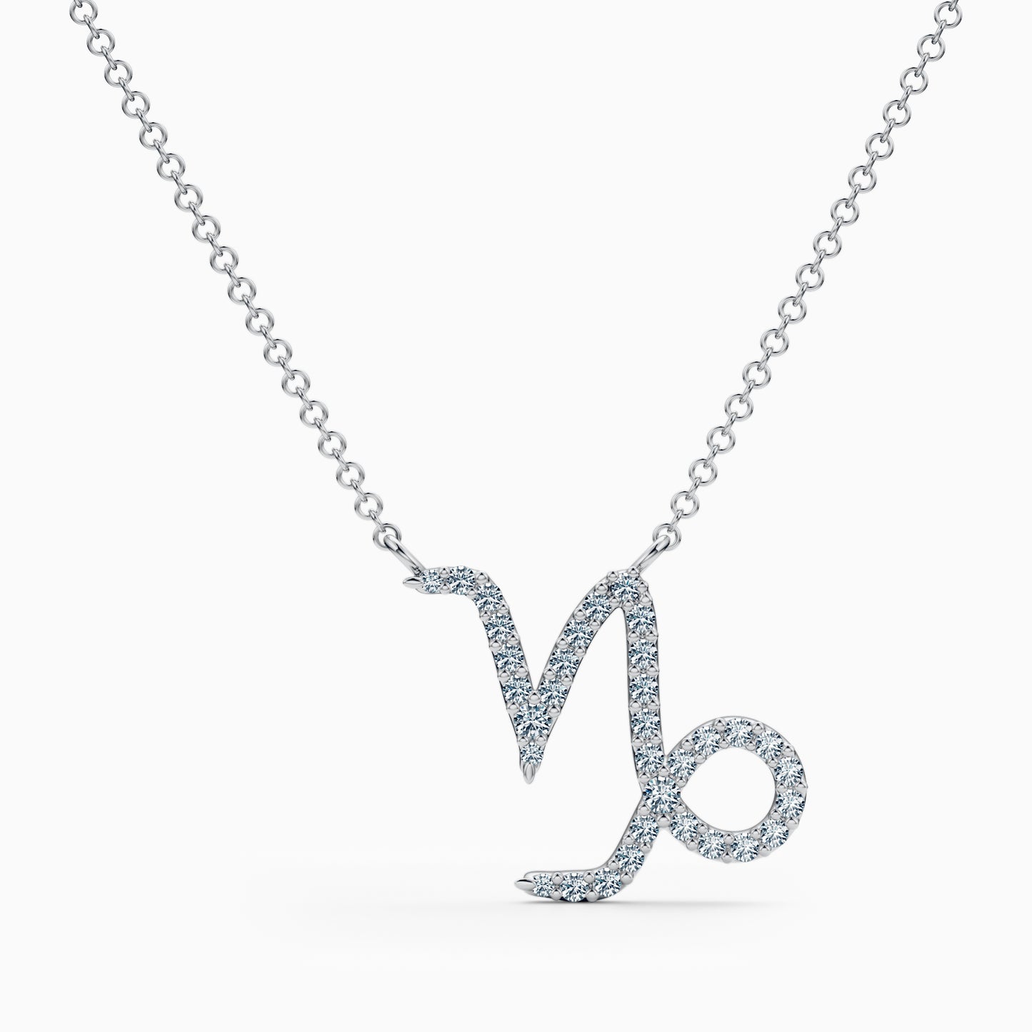 Large Diamond Capricorn Necklace
