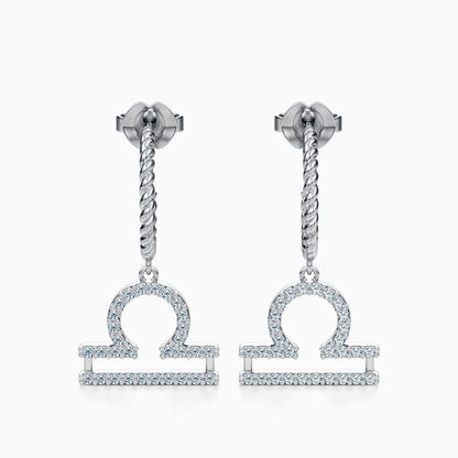 Large Diamond Libra Dangle Earrings