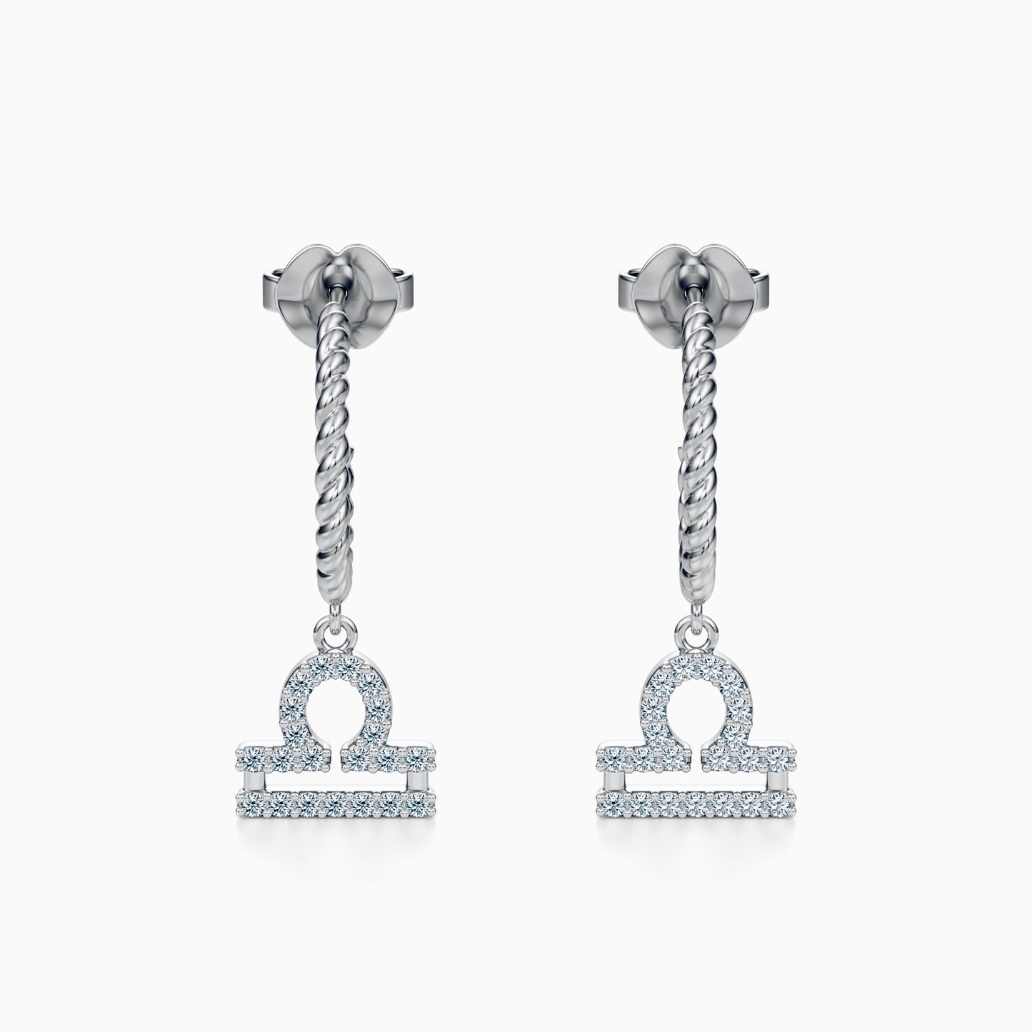 Diamond Libra Dangle Earrings
