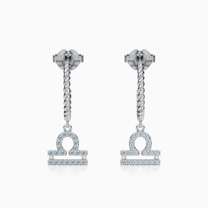 Diamond Libra Dangle Earrings