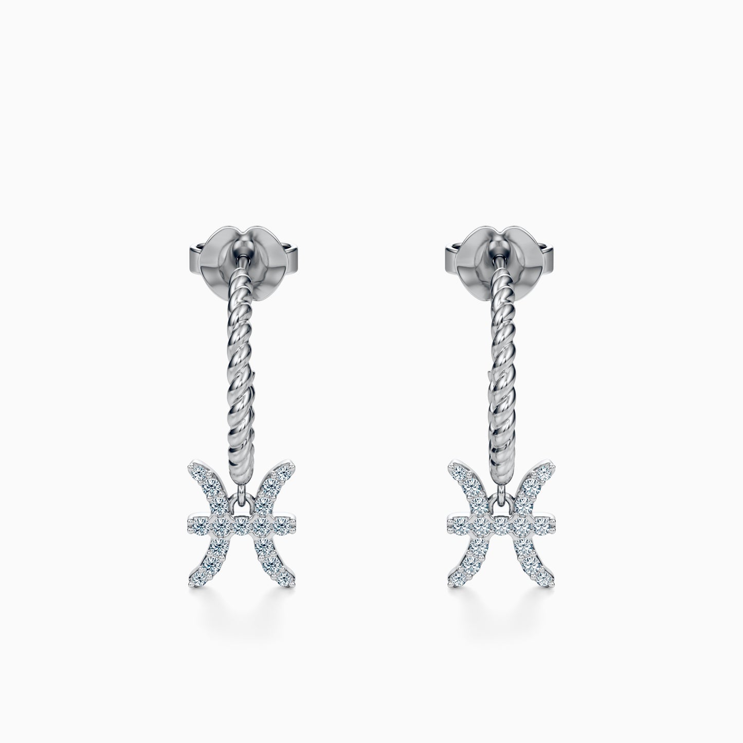 Diamond Pisces Dangle Earrings