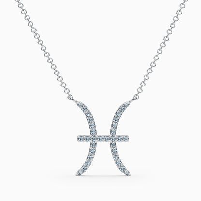 Large Diamond Pisces Necklace