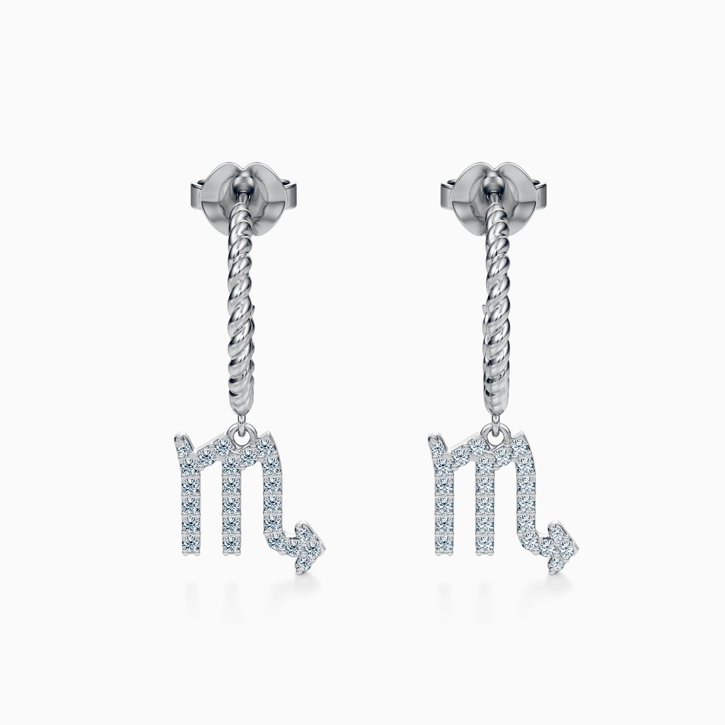 Diamond Scorpio Dangle Earrings