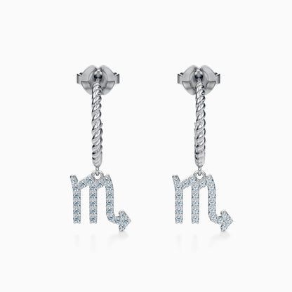 Diamond Scorpio Dangle Earrings