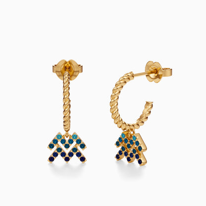 Sapphire Aquarius Dangle Earrings