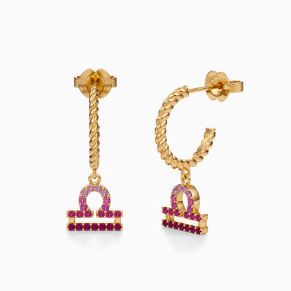 Sapphire Libra Dangle Earrings