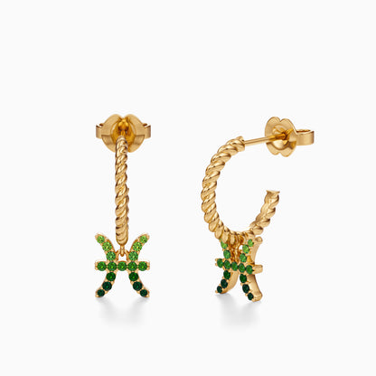 Sapphire Pisces Dangle Earrings