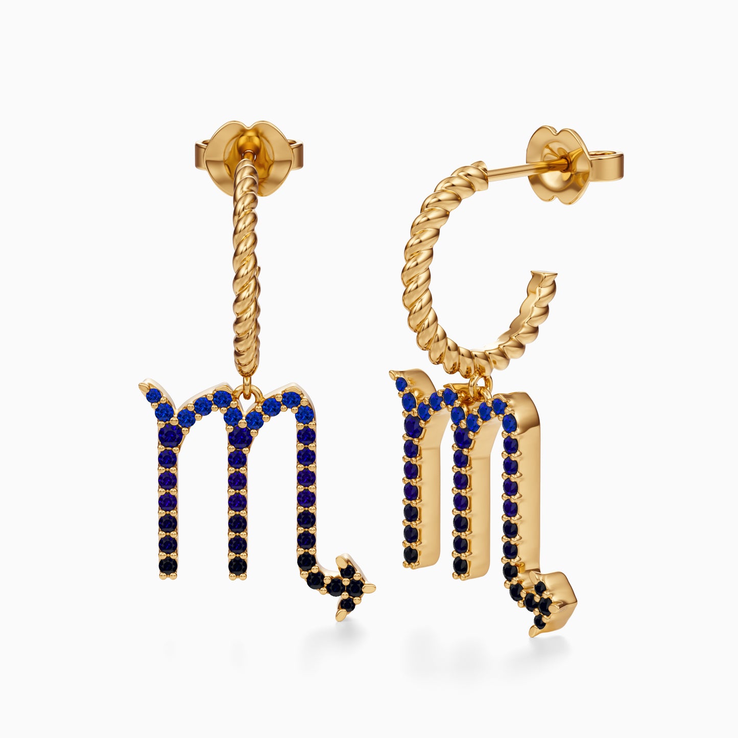 Large Sapphire Scorpio Dangle Earrings