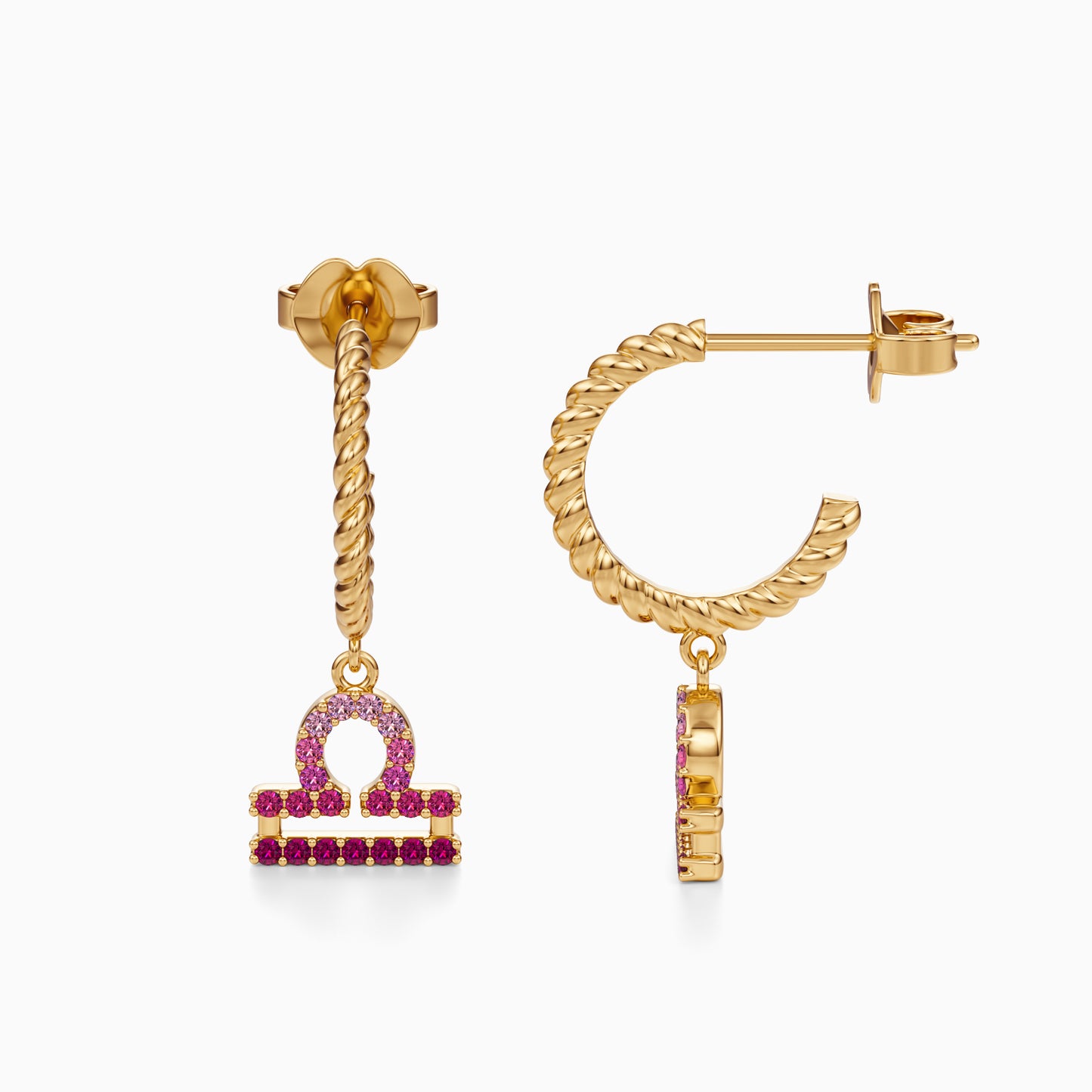 Sapphire Libra Dangle Earrings