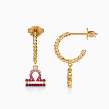 Sapphire Libra Dangle Earrings