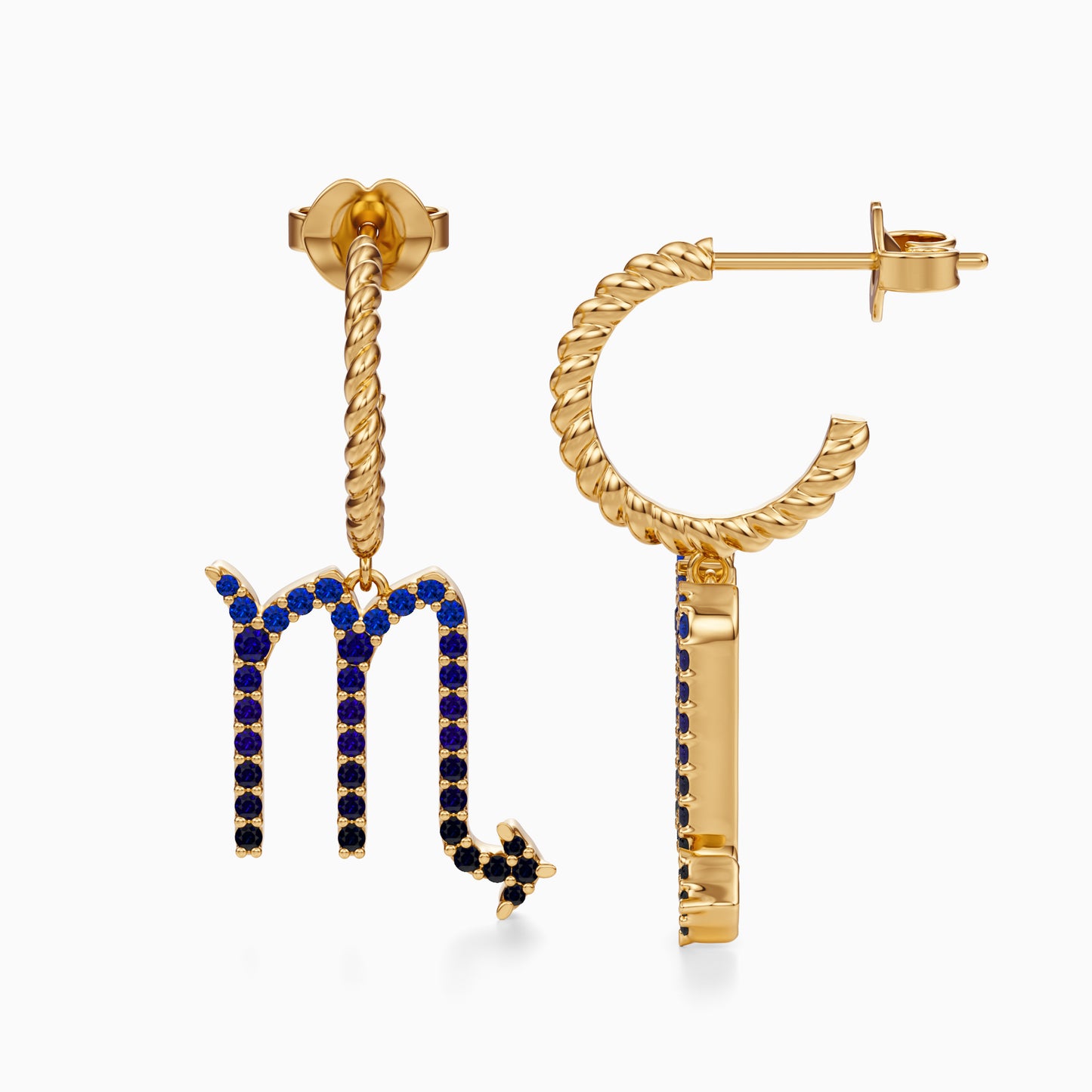 Large Sapphire Scorpio Dangle Earrings