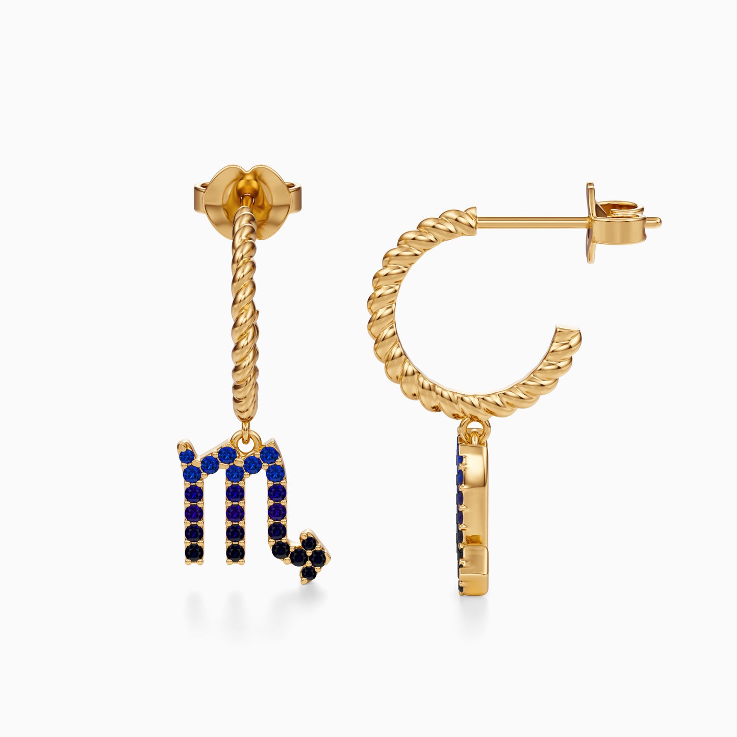 Sapphire Scorpio Dangle Earrings