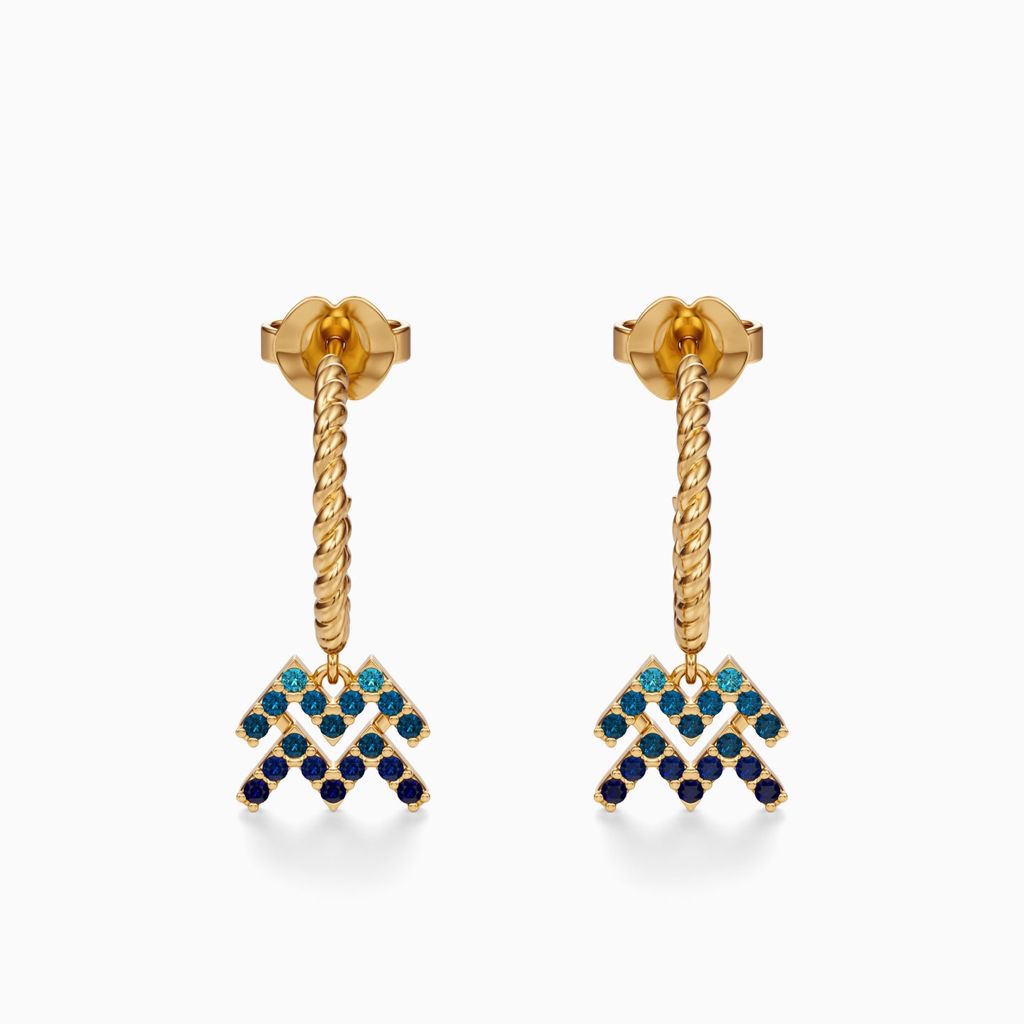 Sapphire Aquarius Dangle Earrings
