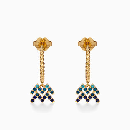 Sapphire Aquarius Dangle Earrings