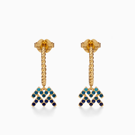 Sapphire Aquarius Dangle Earrings