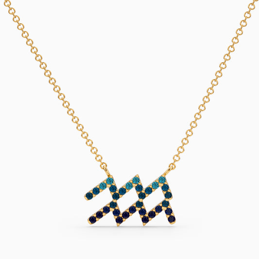 Large Sapphire Aquarius Necklace