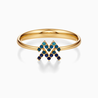 Sapphire Aquarius Ring