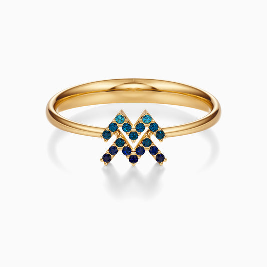Sapphire Aquarius Ring