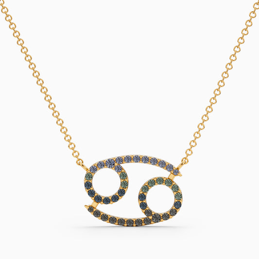 Large Sapphire Cancer Necklace