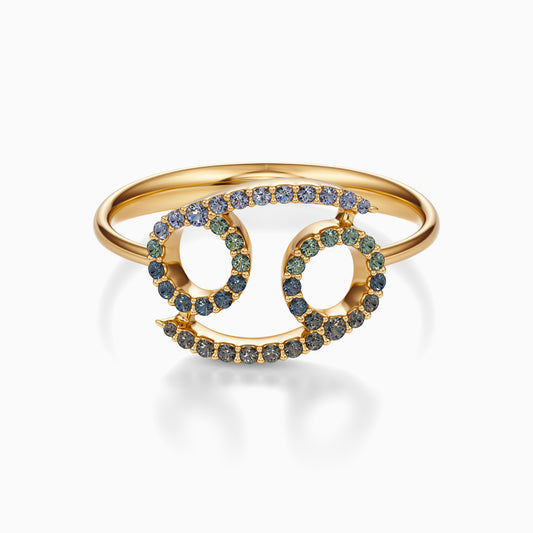Large Sapphire Cancer Ring