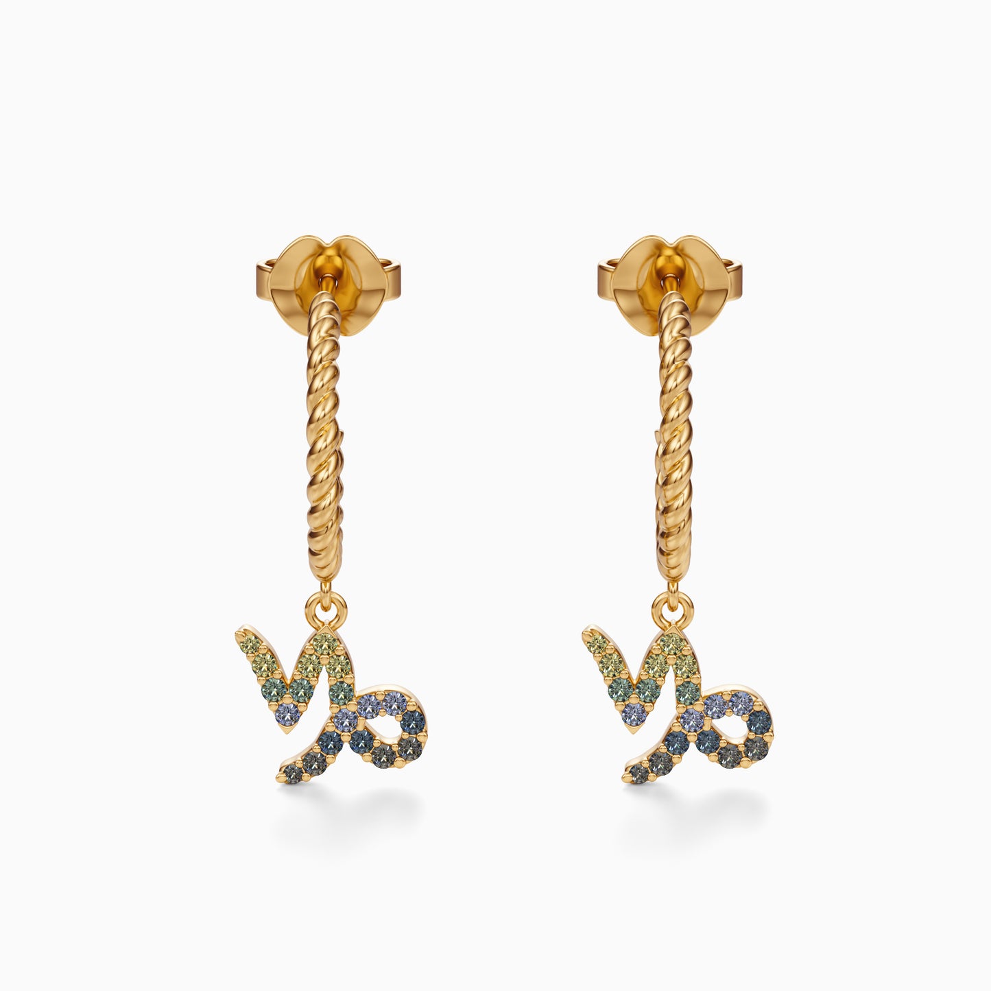 Sapphire Capricorn Dangle Earrings