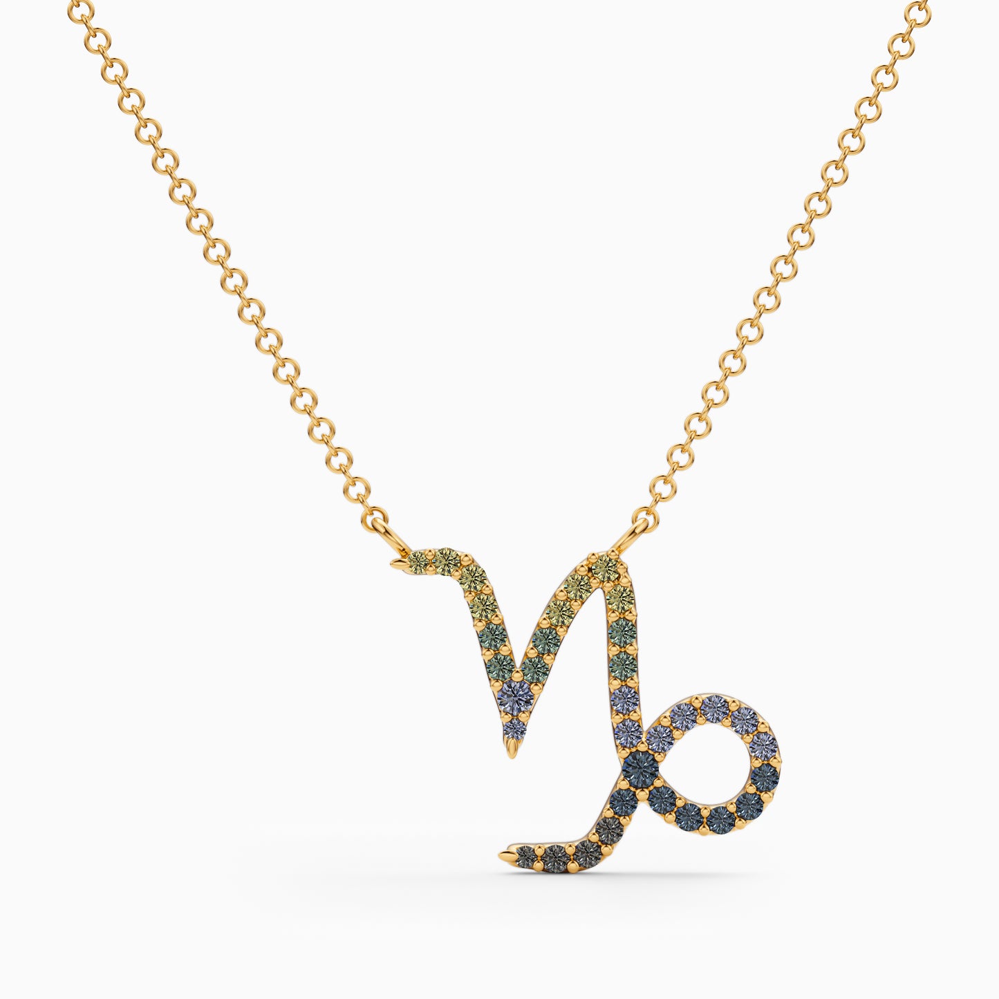 Large Sapphire Capricorn Necklace
