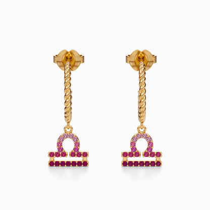 Sapphire Libra Dangle Earrings