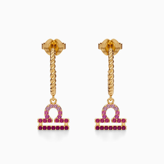 Sapphire Libra Dangle Earrings