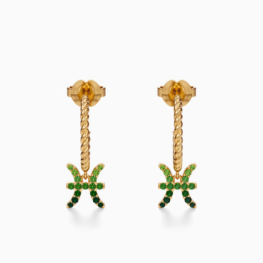 Sapphire Pisces Dangle Earrings