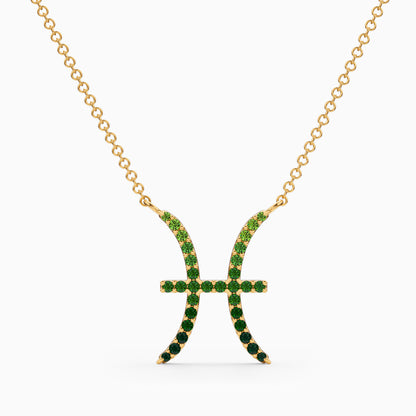 Large Sapphire Pisces Necklace