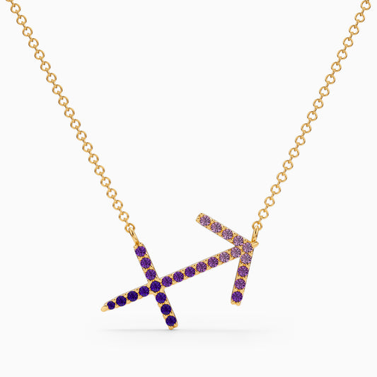Large Sapphire Sagittarius Necklace
