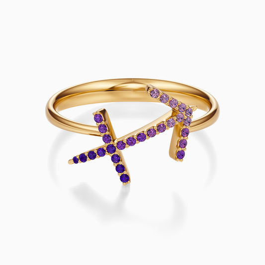 Large Sapphire Sagittarius Ring