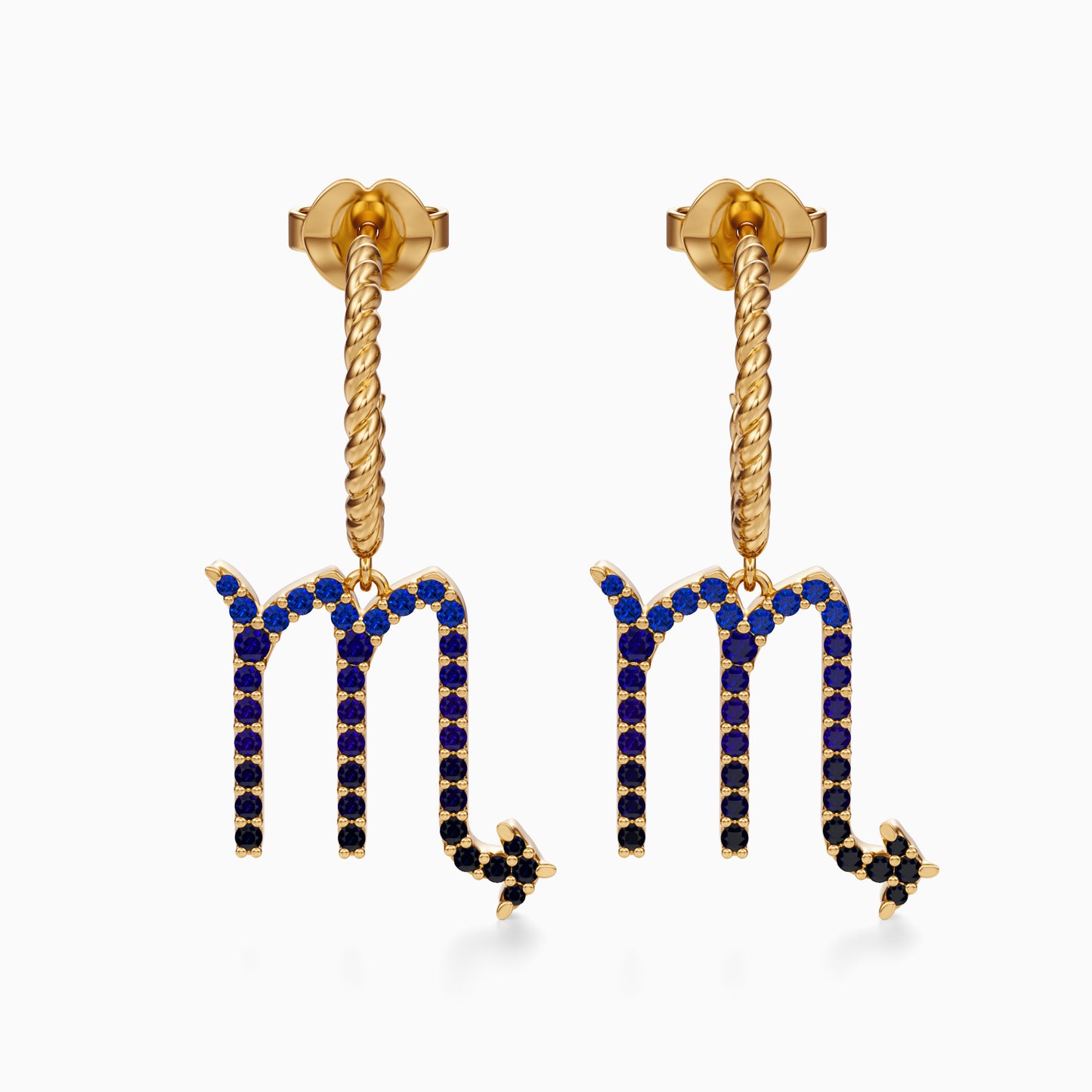 Large Sapphire Scorpio Dangle Earrings