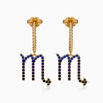 Large Sapphire Scorpio Dangle Earrings