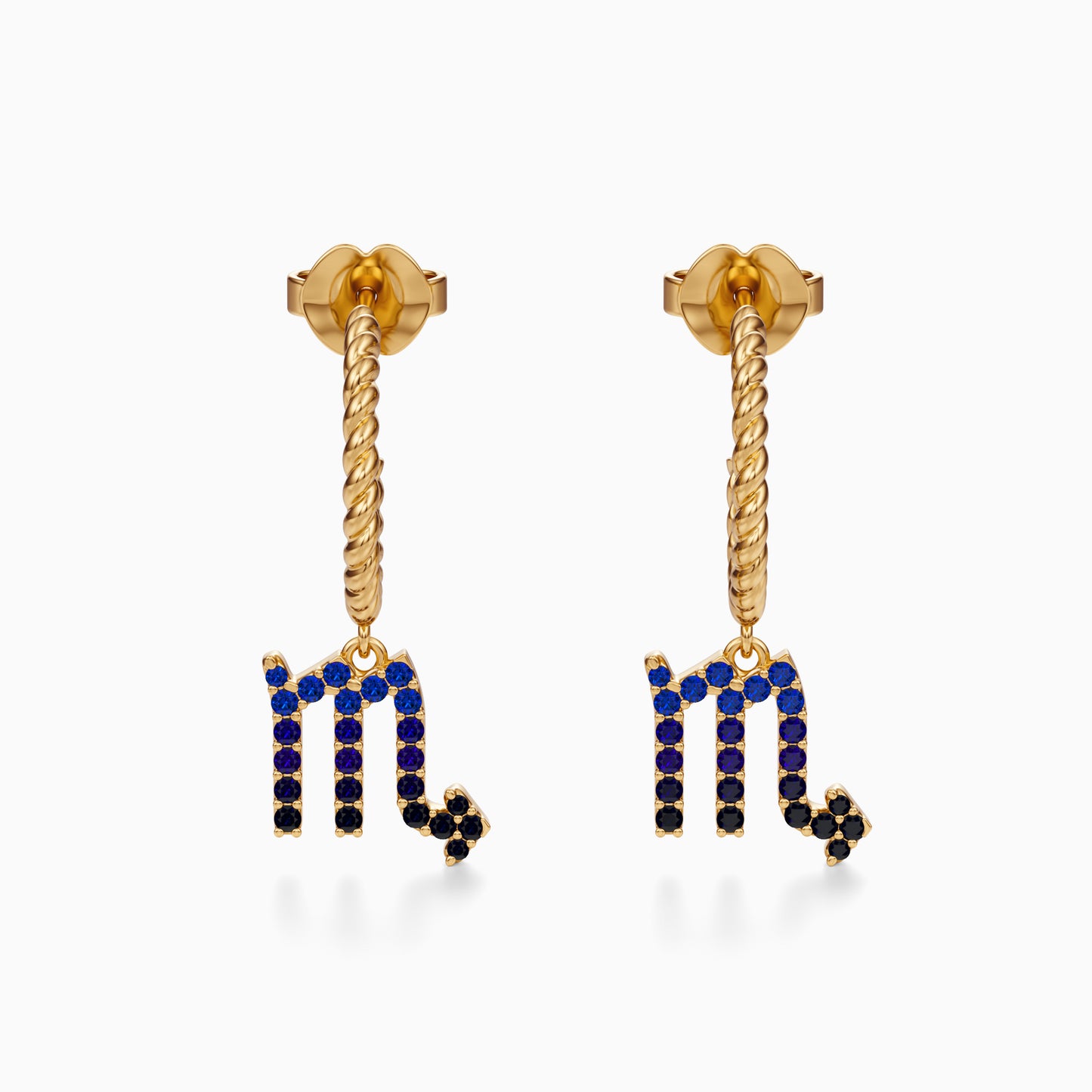 Sapphire Scorpio Dangle Earrings