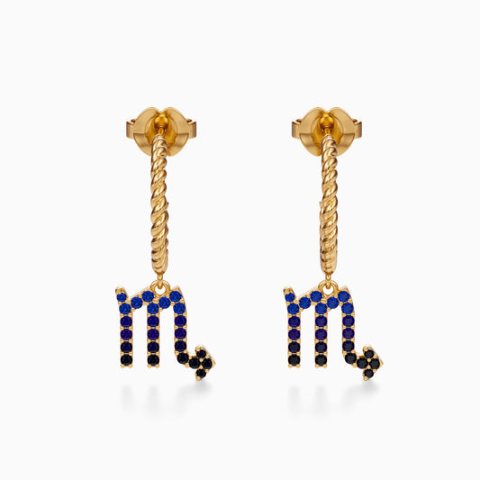 Sapphire Scorpio Dangle Earrings