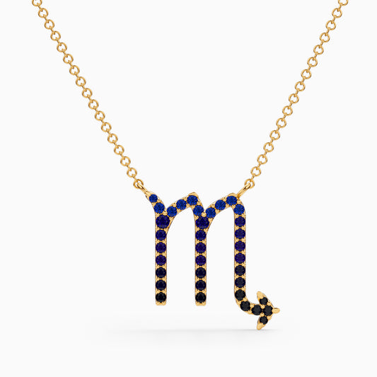 Large Sapphire Scorpio Necklace
