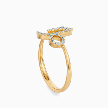 Large Diamond Capricorn Ring